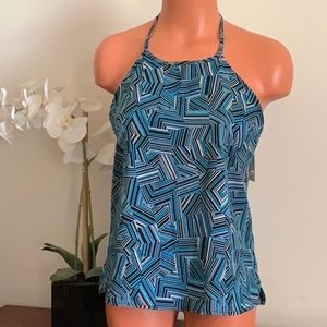 Arden B. Blue Geometric Tank Top